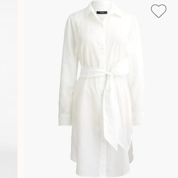 J Crew Cover-up shirtdress Size Medium White Tie Waist - Picture 9 of 9